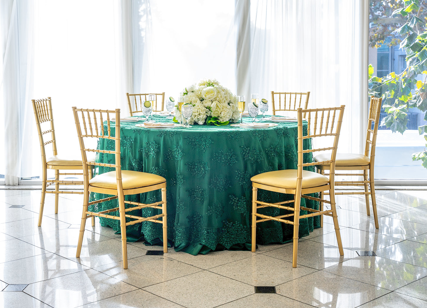 120'' Round Lace Tablecloth