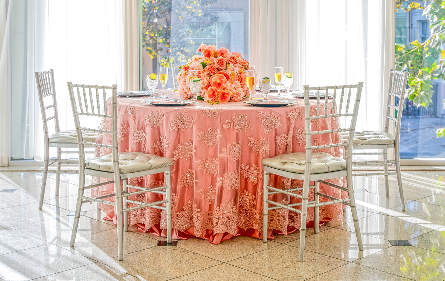 120'' Round Lace Tablecloth