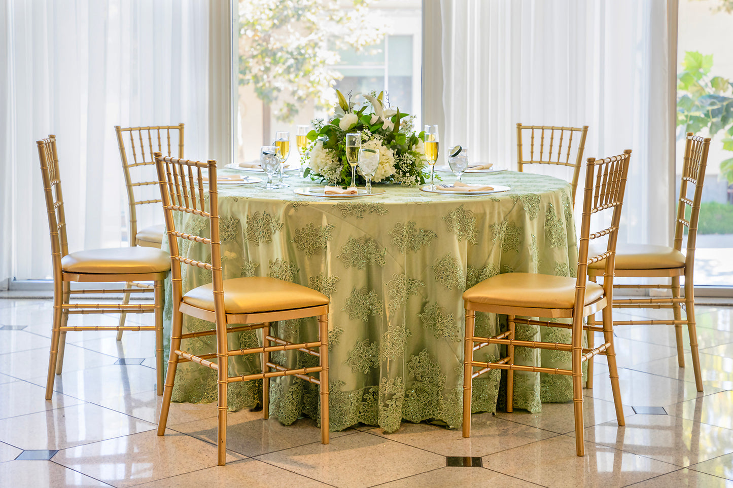 120'' Round Lace Tablecloth