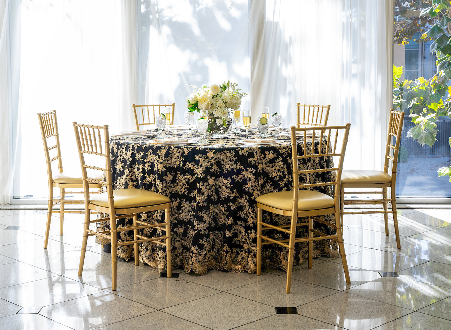 120'' Round Lace Tablecloth